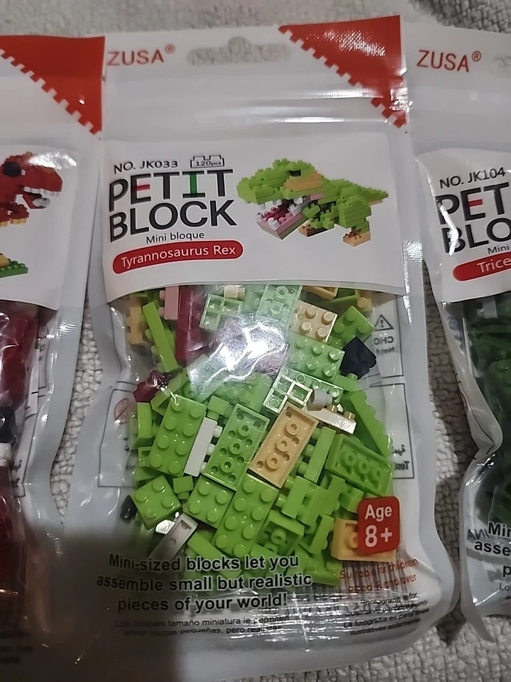 Petit Block Series, Dinosaurs 3 Sets Tyrannosaurus,triceratops,monolophosaursus - Image 3 of 4