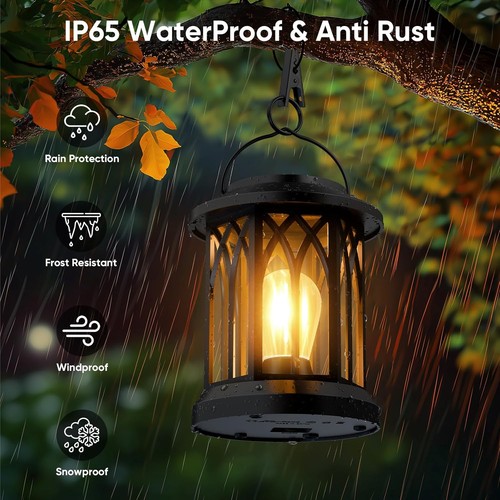 2-Pack Hanging Solar Lanterns Outdoor Waterproof Patio Garden Decorative - Picture 2 of 11