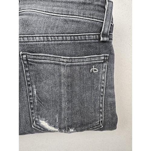 rag & bone Nina High-Rise Ankle Cigarette Jeans – black distressed Size 25 - Picture 9 of 10