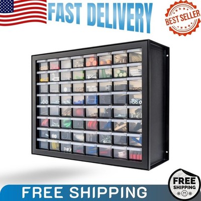 64 drawer bead organizer storage cabinet for crafts hardware nuts bolts black