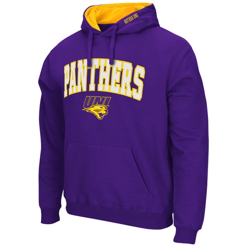 Men's Colosseum Purple Northern Iowa Panthers Arch and Logo Pullover Hoodie - Picture 2 of 3