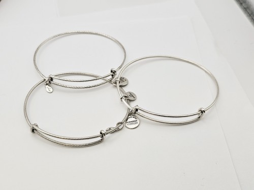 ALEX & ANI Silver Set Of 3 Filler Bracelets For A Stack Charm Bangles ✨️⭐️ - Picture 8 of 12
