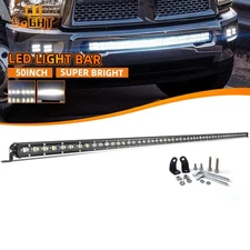 7 14 20 26 32 38 44 50" 6D Slim LED Light Bar OffRoad DRL Spot Flood for UTV ATV