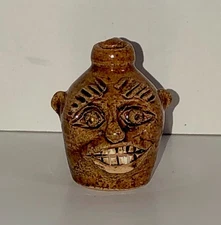 EKP East Knoll Pottery Miniature Mini Folk Art Pottery Face Jug 