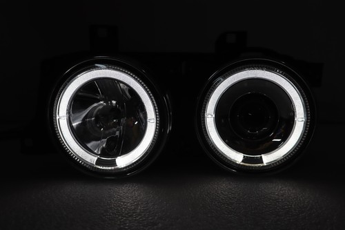 Clear Pair Projector LED Halo Angel Eye Headlights For 1988~1995 BMW 5 E34 RHD - Picture 4 of 10