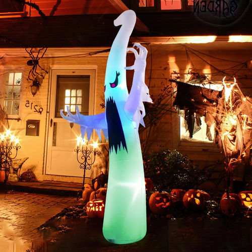 6 FT Halloween Inflatables Ghost Outdoor Decorations Blow up Yard Scary Red Eye - Picture 4 of 12