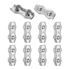 M5 304 Stainless Steel Double Wire Rope Clips Cable Clamp for 4mm to 4.5mm 10pcs