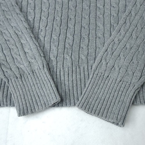 Ohio State University OSU Buckeyes grau V-Ausschnitt Zopfmuster Pullover Damen Large - Bild 5 von 10