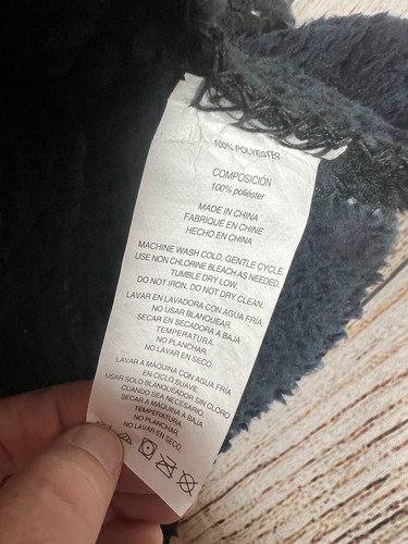 Pendleton Home Sherpa And Fleece reversible Blue Plaid Black Blanket throw New - Picture 5 of 6