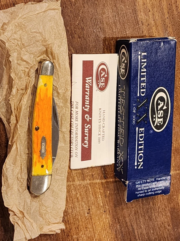 Case XX 6355WH SS 2004 edición limitada NAVAJA DE BOLSILLO SEAHORSE WHITTLER HUESO PIEL NARANJA Foto 4 de 4