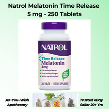 250 Ct Natrol Melatonin 5 mg Time Release Tablets Exp 11/26 Drug-Free Sleep Aid