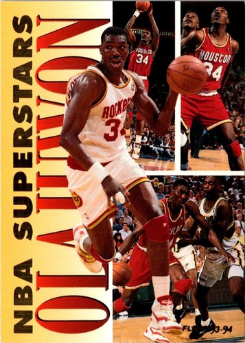 1993 Fleer NBA Superstars Hakeem Olajuwon #15 Houston Rockets Basketball Card - Picture 1 of 2