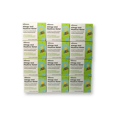 12 Months Supply Hayfever Allergy Relief Cetirizine 10mg x360 Tablets (12 Boxes)