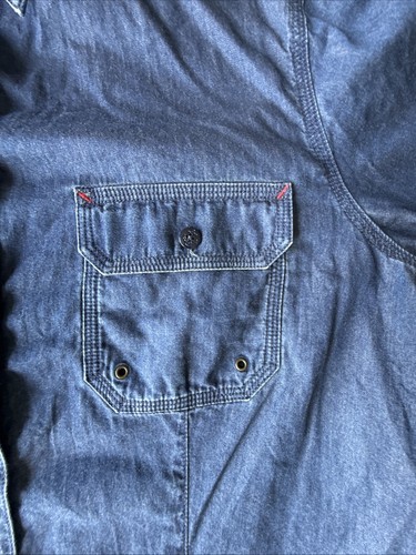 Camicia donna vintage Lauren Jeans Co Ralph Lauren cotone denim con bottoni 1X - Foto 5 di 9