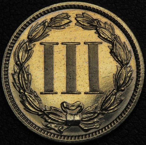 1883 Proof Three Cent Nickel Piece 3CN (Scarce PR Strike) - Cleaned - Picture 3 of 5