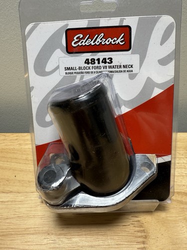 Edelbrock Cuello de Agua Acero Negro Sbf Windsor, Negro (48143) - Imagen 2 de 3