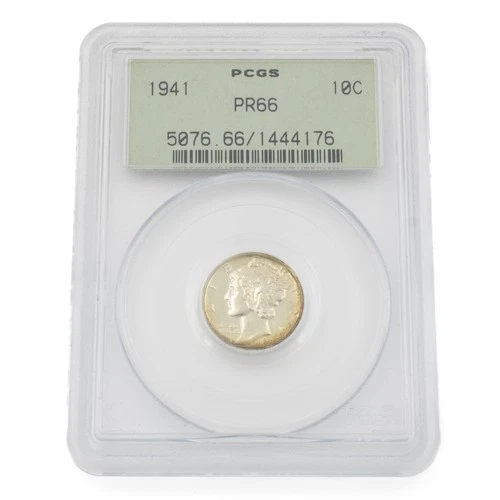 Proof 1941 Mercury Dime PCGS Graded PR66 USA Silver Coin No Reserve #C894-5