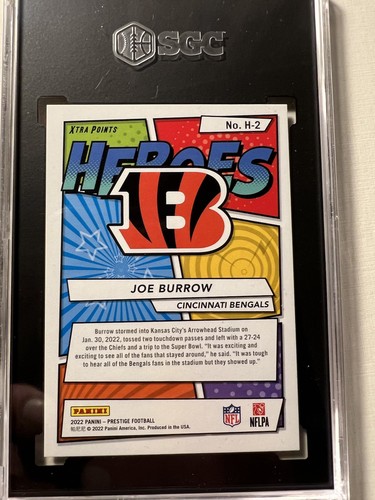 2022 Prestige  Joe Burrow  Heroes  Xtra Points  Pink /50  Bengals 🔥SGC 9 - Picture 4 of 4