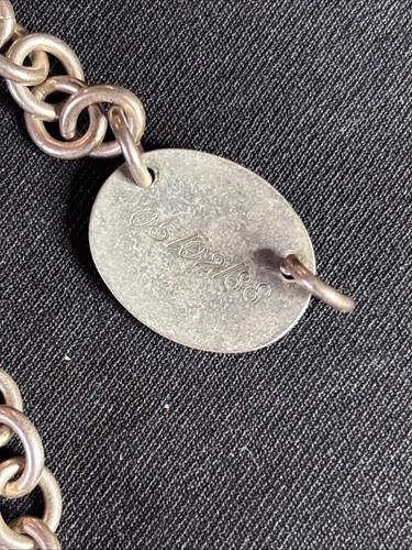 VINTAGE! RRT Please Return To Tiffany & Co Silver Oval Tag Choker Necklace 15” - 第 4/5 張圖片