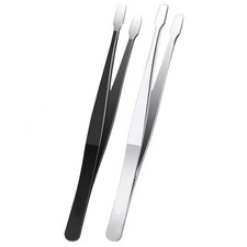 Flat Tweezers Set Stainless Steel Wide Tip for Handling Stamps and Cards