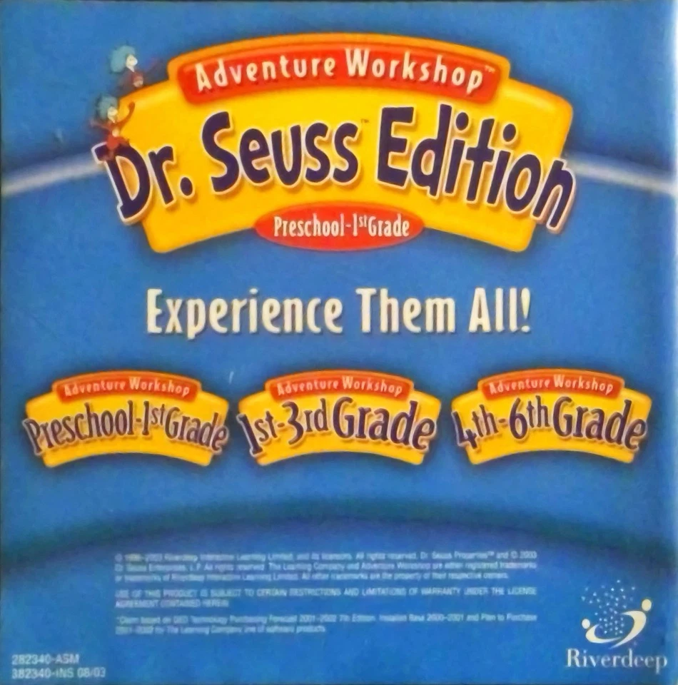 Adventure Workshop Preschool-1st Grade 2002 PC CD  Dr Seuss 3 Titles VERY GOOD  - Image 2 of 4