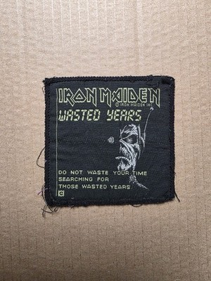 Iron Maiden Wasted Years Vintage Patch 1986 Original Woven North American Tour