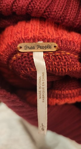 Free People Close To Me Pullover Sweater Large Red Stripe Cowl Neck Bell Sleeve - Bild 3 von 11