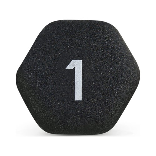 Barbell, 1Lb Black Neoprene Dumbbell, Single - Picture 6 of 12