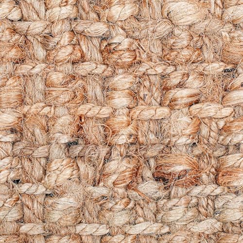 Handgewebter Jute Teppich 20"x32" - Natur, Wendbar Landhaus Boho Akzent Rustikal - Bild 4 von 8