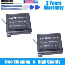 2x AHDBT-401 Battery for Gopro Hero 4 Black Silver Go Pro Hero4 AHBBP-401