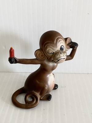Rare Vtg Monkey Josef Originals Japan Ceramic Chimpanzee Figurine Firecracker