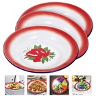 3 Pcs Enamel Dinner Plate Round Dish Serving Plates Vintage Dishes