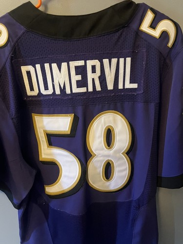 VTG Authentic BALTIMORE RAVENS NFL JERSEY NIKE L ELVIS DUMERVIL Sz 44 - Picture 4 of 6