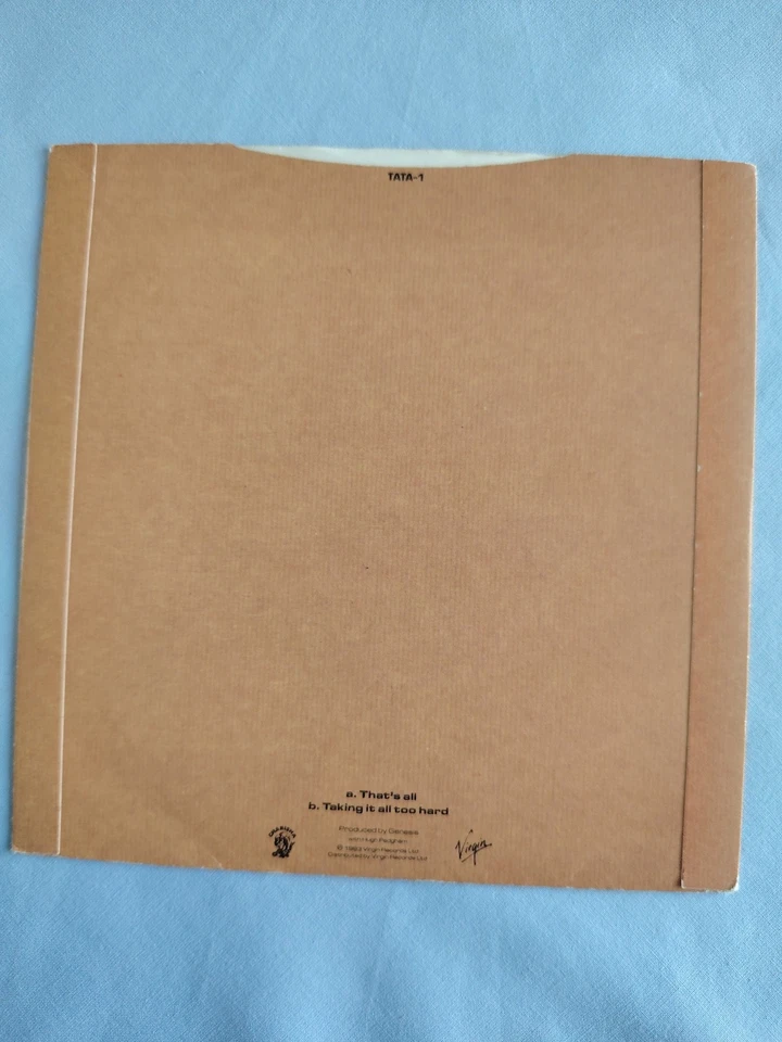 GENESIS "THAT'S ALL" 1983 7" VINYL SINGLE IN A DIE CUT PICTURE SLEEVE - Image 3 of 4