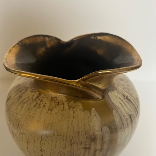De colección. Jarrón Carsten 482-22 Tunnieshof cerámica artística crema acampanado borde dorado ¡Alemania! - Imagen 9 de 14