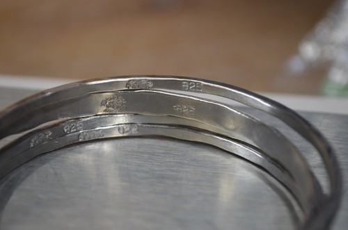 4 x Vintage handgefertigte Silber Armreifen - Taxco Mexico 925 Sterling - Bild 9 von 11