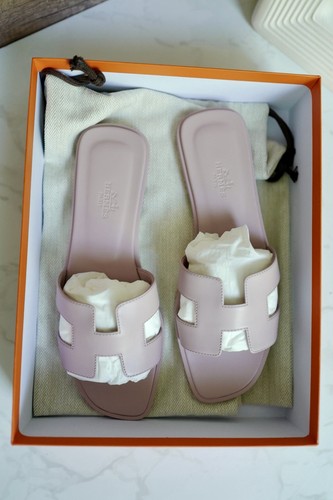 Brand New Hermès Oran Sandal in Rose Cancan Pink Size 38 - Picture 4 of 15