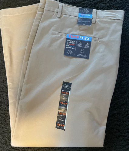 ST JOHNS BAY TEMP FLEX flache Vorderseite gerade Passform Herrenhose 52 x 29 khaki Stretch - Bild 3 von 3