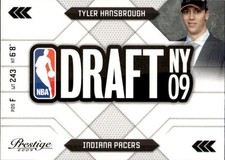 2009-10 Panini Prestige Tyler Hansbrough #13 NBA Draft Class Indiana Pacers 3W