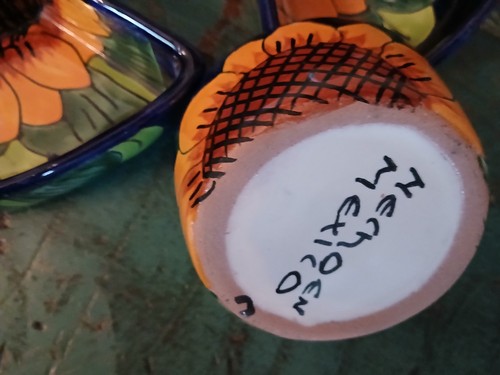 Talavera SONNENBLUMEN Floral Chip Dip Salsa Taco Servierschale mexikanisch bleifrei  - Bild 11 von 11