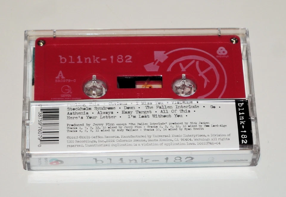 Blink-182 - 2015 USA Ltd Edition Pink Case Audio Cassette Tape - Geffen SRC079-C - Image 2 of 4