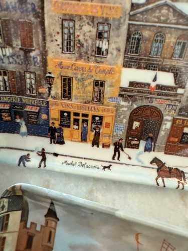 Set Of 6 Melamine Trays MICHEL DELACROIX Paris Street Scenes Made in Italy - Picture 5 of 10