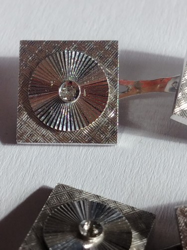 Gemelli Oro Bianco Stile Art Decò - Vintage 18 Carati Brillantini Peso 10,7... - Imagen 14 de 17