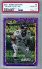 2024 JONATHAN OGDEN TOPPS CHROME PURPLE SPECKLE #5 GEM MINT PSA 10.