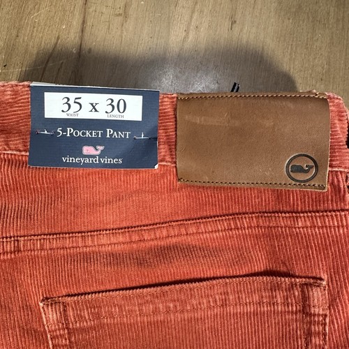 Pantalones Vineyard Vines Para Hombres Pana 5 Bolsillos Elastizados Rojo Ladrillo Talla 35x30 Nuevos con Etiquetas - Imagen 2 de 10
