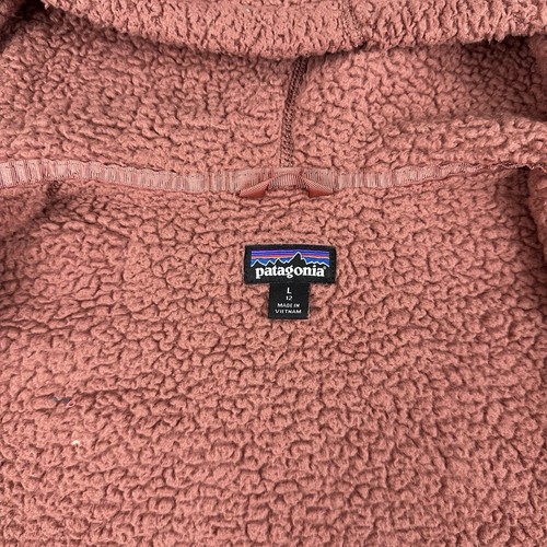 Patagonia Girls Los Gatos Hoody Size L Youth Pink Sherpa Fleece Jacket - Picture 9 of 10