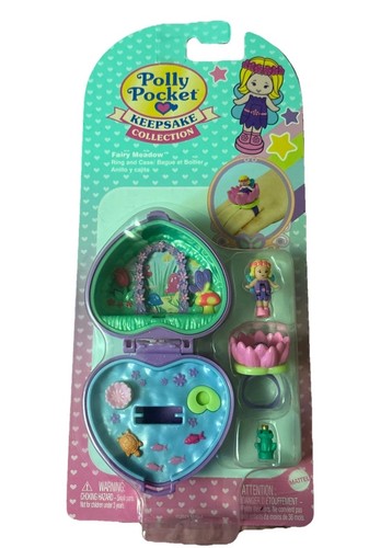 Anello e astuccio Polly Pocket Keepsake Collection Fairy Meadow Fiore Nuovo con scatola - Foto 2 di 5