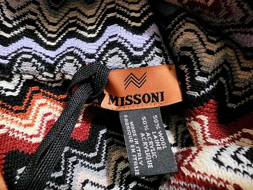 Missoni Chevron Strick Wollmischung Unisex Geometrisch Zick Zack Beanie Italien Neu mit Etikett $ 265 - Bild 3 von 4