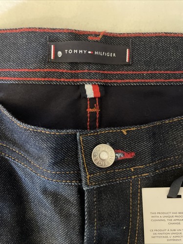 Tommy Hilfiger Herren Jeans Tapered Leg Größe W40" L32" Dark Wash Stretch Denim - Bild 5 von 12
