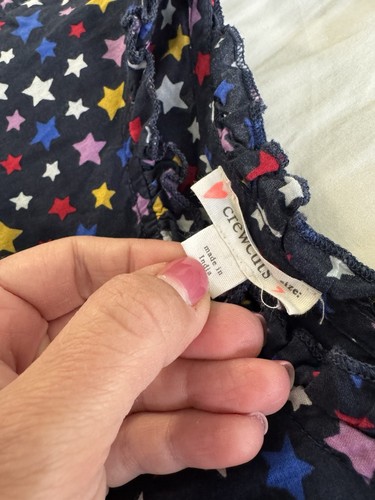 Mädchen Crewcuts J.CREW Marine Sterne Langarm Stufenkleid Rüschen Größe 7 - Bild 2 von 4